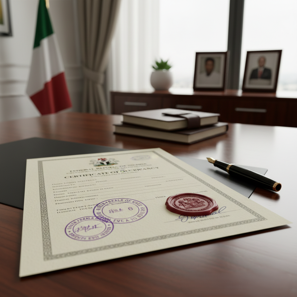 Certificate of Occupancy as part of land documents in Nigeria